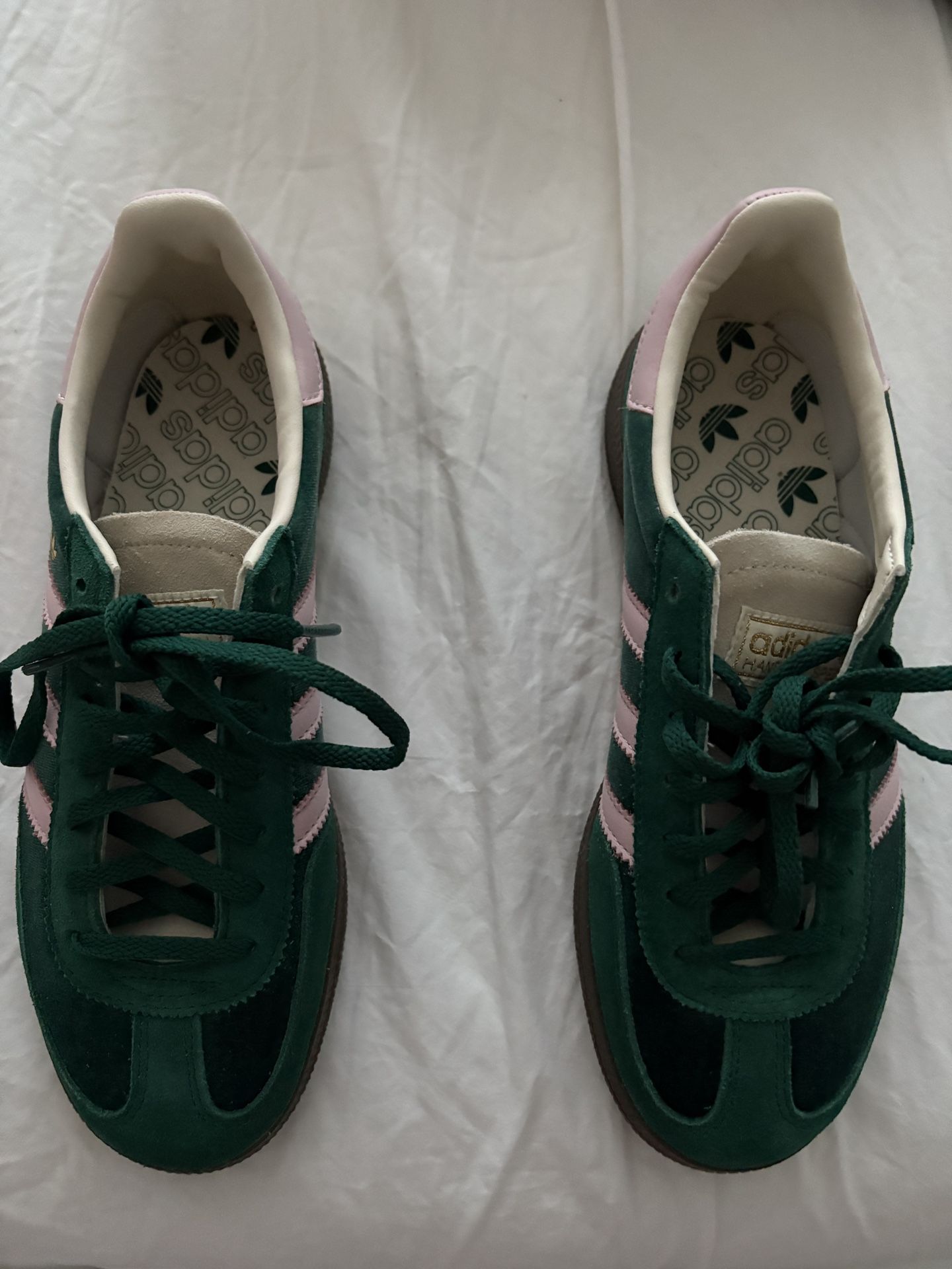 Green & pink adidas handball spezials