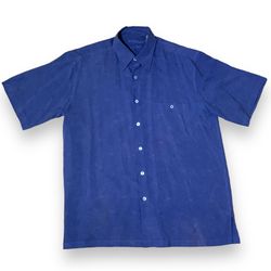 Tori Richard Hawaiian Silk Blue Short Sleeve Button Up Shirt Men’s Size Medium