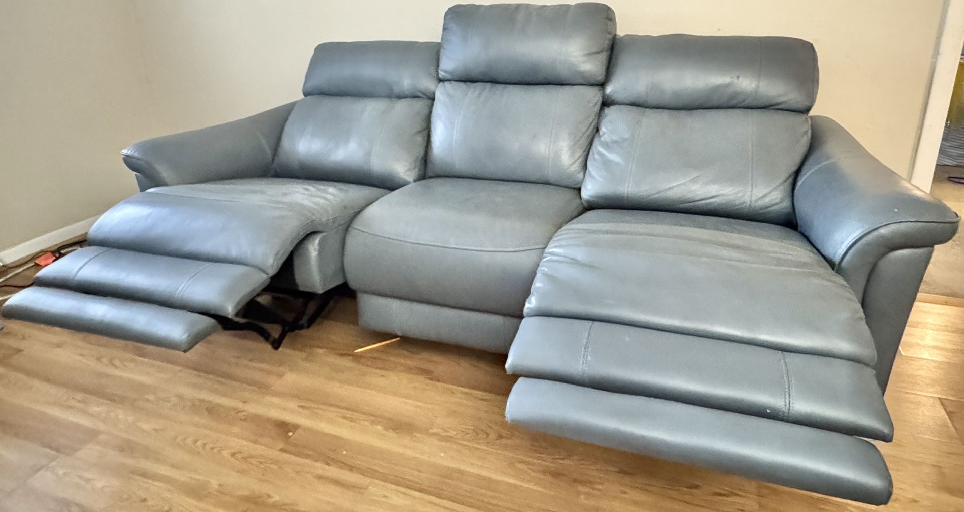 Three Seater Recliner Leather Sofa