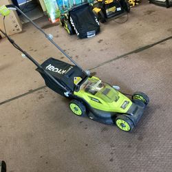 RYOBI ONE+ 18V 13 in. Cordless Battery Walk Behind Push Lawn Mower with 4.0 Ah Battery and Charger