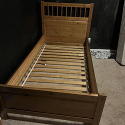 Free Twin Size Wood Frame Box SpringAnd Mattress 