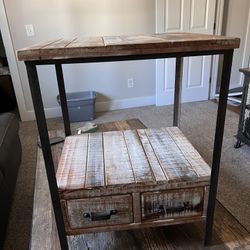 Rustic End Table with drawers