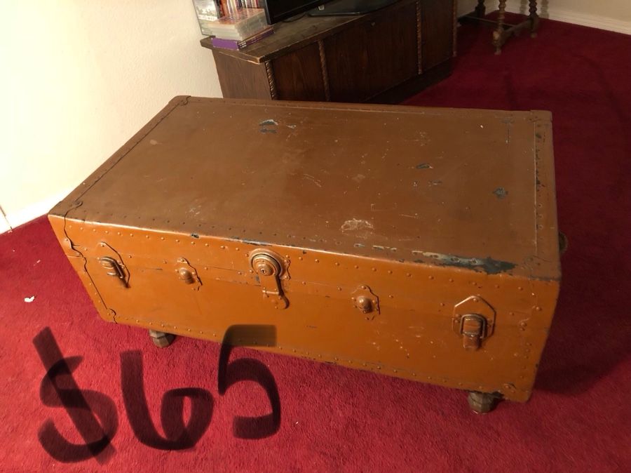 Antique chest coffee table