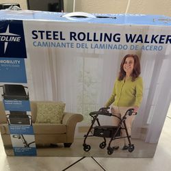 Medline Steel Rollator Walker With Seat