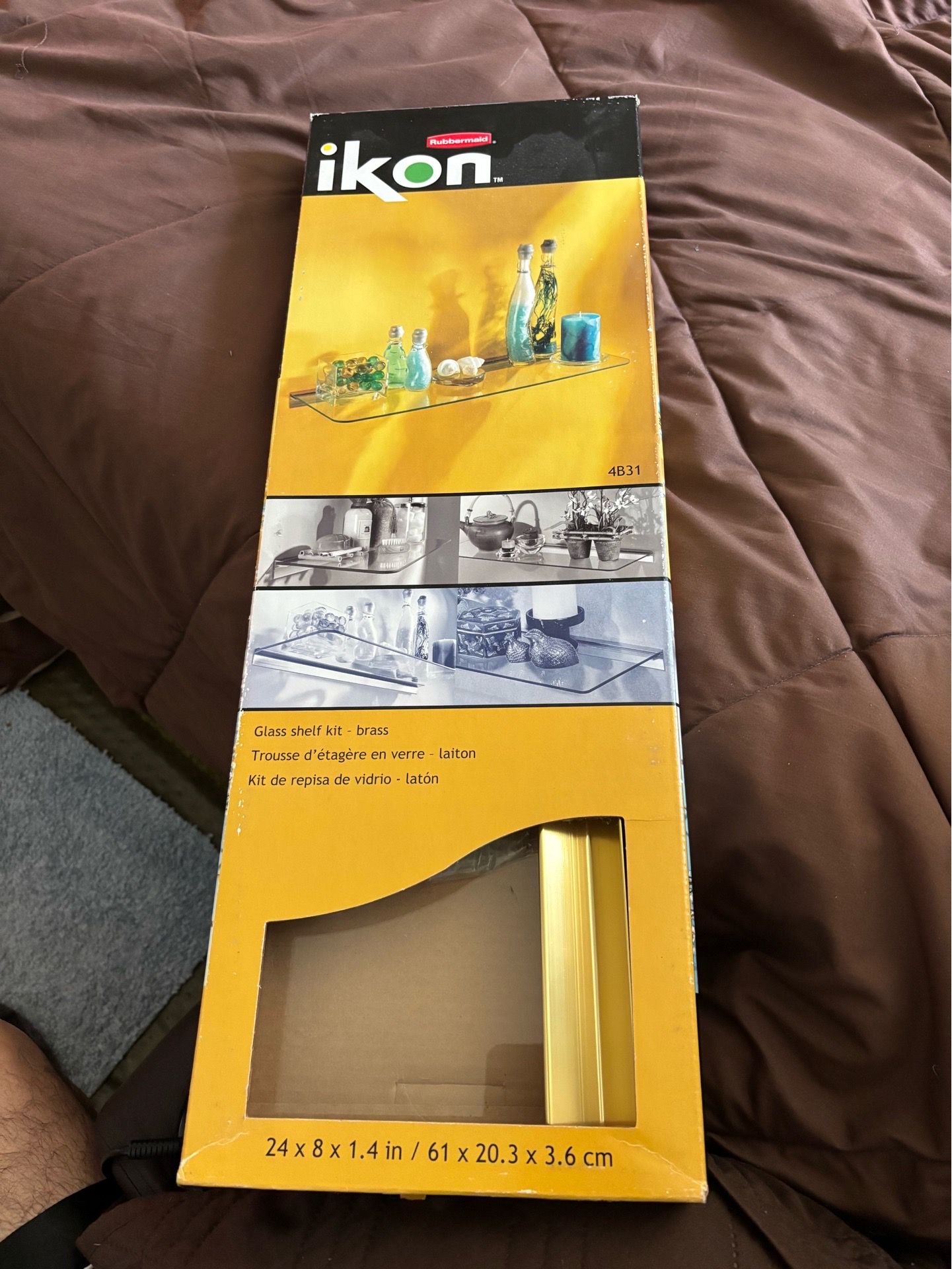 24” glass shelf
