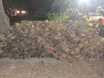 Split oak wood