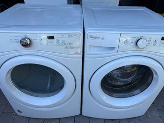 Whirlpool Duet Front Load Washer & Gas Dryer Set – Clean & Tested