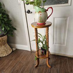 Vtge Mid-Century Modern Wooden 2 Tier Side Table With Spindles 30" ×12"