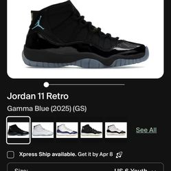Jordan 11 Retro Gamma Blue (2025) Boys (GS)