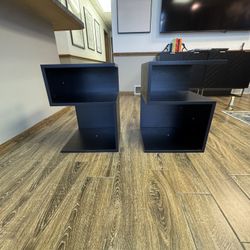 Modern Black Wood End Tables / Side Tables – Like New ($60 each or $100 for the pair)