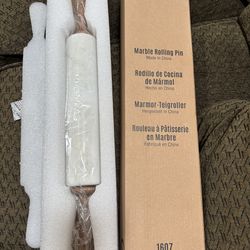 White marble rolling pin