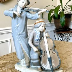 Zaphir Lladro Street Musicians With Violin And Cello Figurine