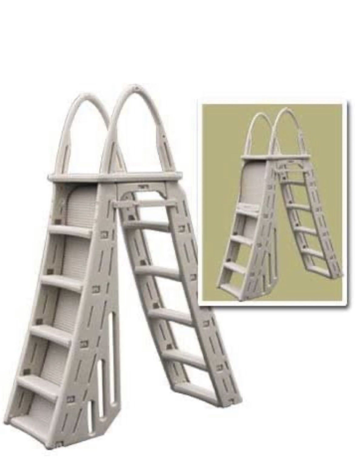 Ladder Plastics AFrame 7200 Above Ground Adjustable Pool RollGuard