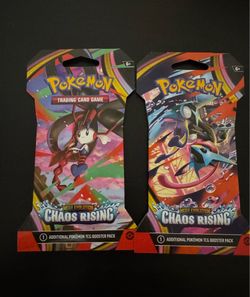 POKEMON Chaos Rising Sleeved Hanger Packs 2 Pack Bundle NEW Sealed
