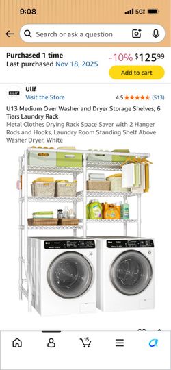 Laundry storage rack