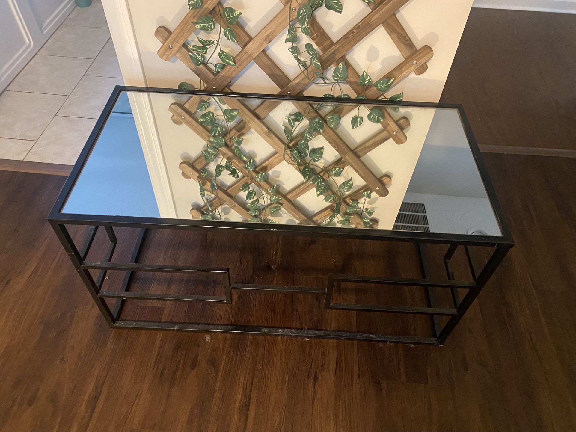 Table With Mirror Glass Top 