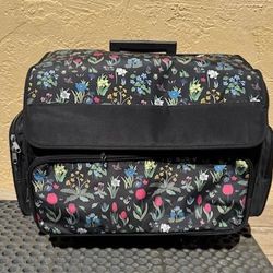 Floral Black Roller Bag
