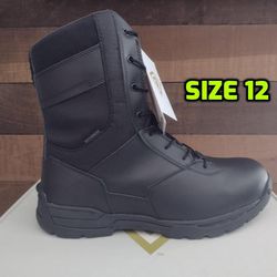 New Men's First Tactical Waterproof Side zip Tactical Boots,Black,12