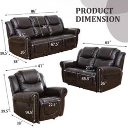 Leather Love Seat New 