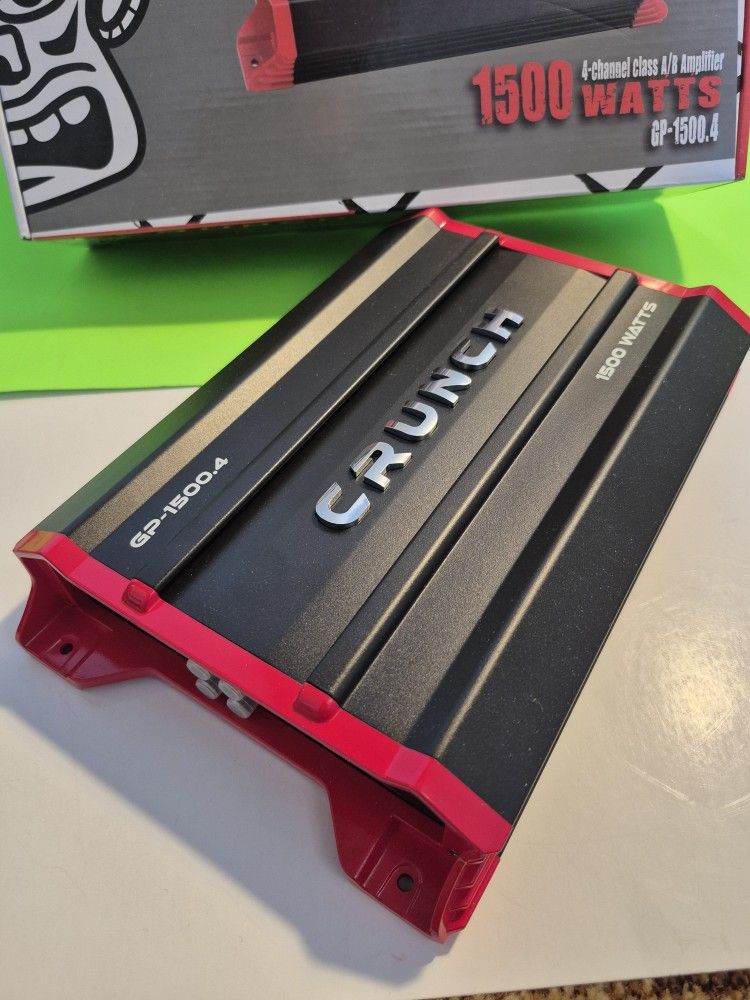 CRUNCH 1500 WATTS 4 CHANNEL BUILT IN CROSSOVER CAR AMPLIFIER ( BRAND NEW PRICE IS LOWEST INSTALL NOT AVAILABLE )
