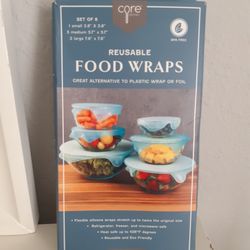 Brand New Silicone FOOD WRAPS SET 