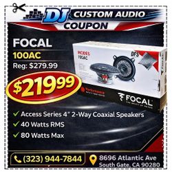 Focal Performance 100AC Access Series 4 Inch 2-Way Coaxial Speaker System 80 Watts 🚨 Payment Options Available 🚨 No Credit Needed 🚨 