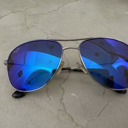 Maui Jim Polarized Sunglasses. Silver Frames. 