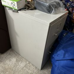 Large Sturdy Metal Two Drawer Hon Legal Size File Cabinet