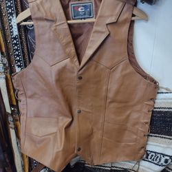 Leather Vest Size M