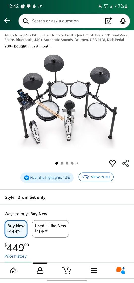 Alessis Nitro Max Electric Drum Set Brand New In The Box