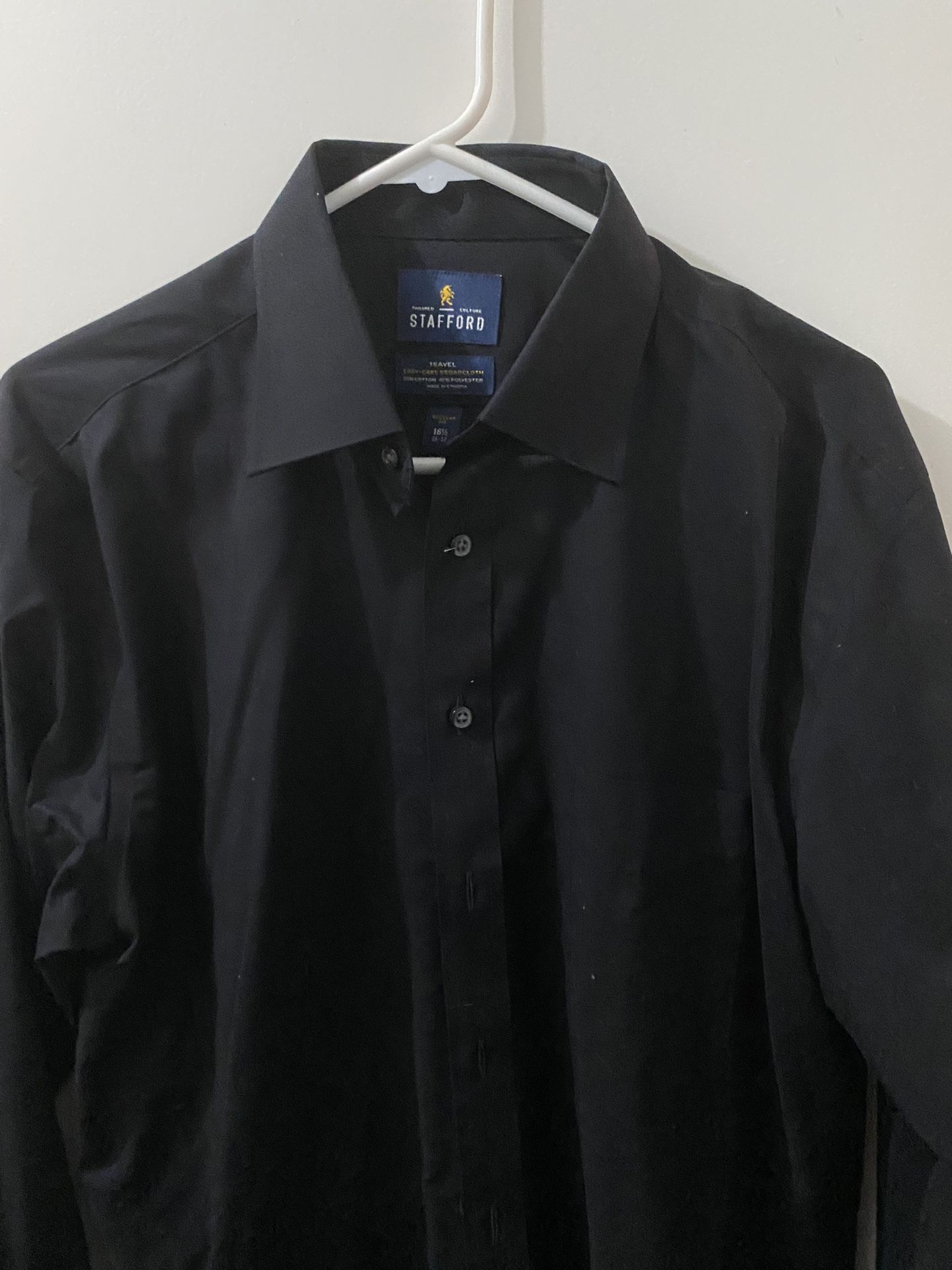Black Button Down Long Sleeve Dress Shirt 
