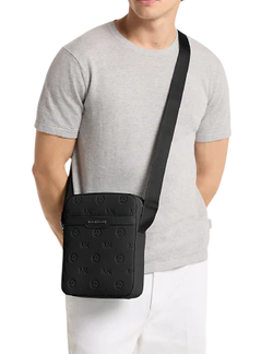 MICHAEL KORS Cooper Logo Debossed Flight bag, Men's Black Crossbody