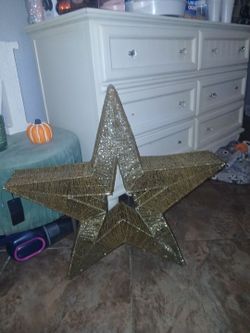 Large Gold Glitter Star Decoration
