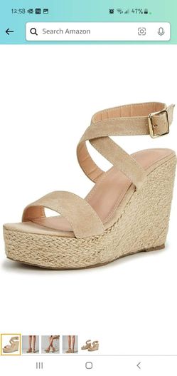 Wedge open toe sandals with ankle strap 