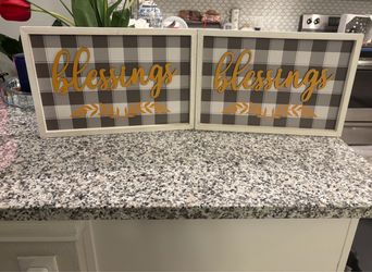 Set of 2 Farmhouse Blessings Wall Signs And Throw Pillows