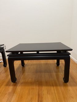 2 Black Solid Wood Coffee Tables/TV Stands