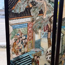 Antique Chinese reverse glass paintings