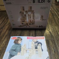 New Wooden Marble Run 60 Piece Set 