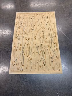 Nourison Ivory Botanical Branch 4 x 6 Area Rug in Polypropylene | Ariel Collection