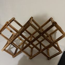 Foldable Wooden Wine Rack 8 Bottles Free Standing Wine Holder for Countertop