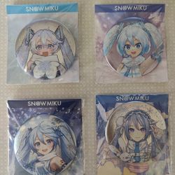 Snow Hatsune Miku Can Badges Pins