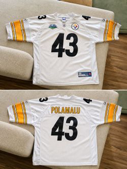 Troy Polamalu #43 Reebok NFL Equipment Jersey with the Super Bowl XLIII patch (Size 50- Large)