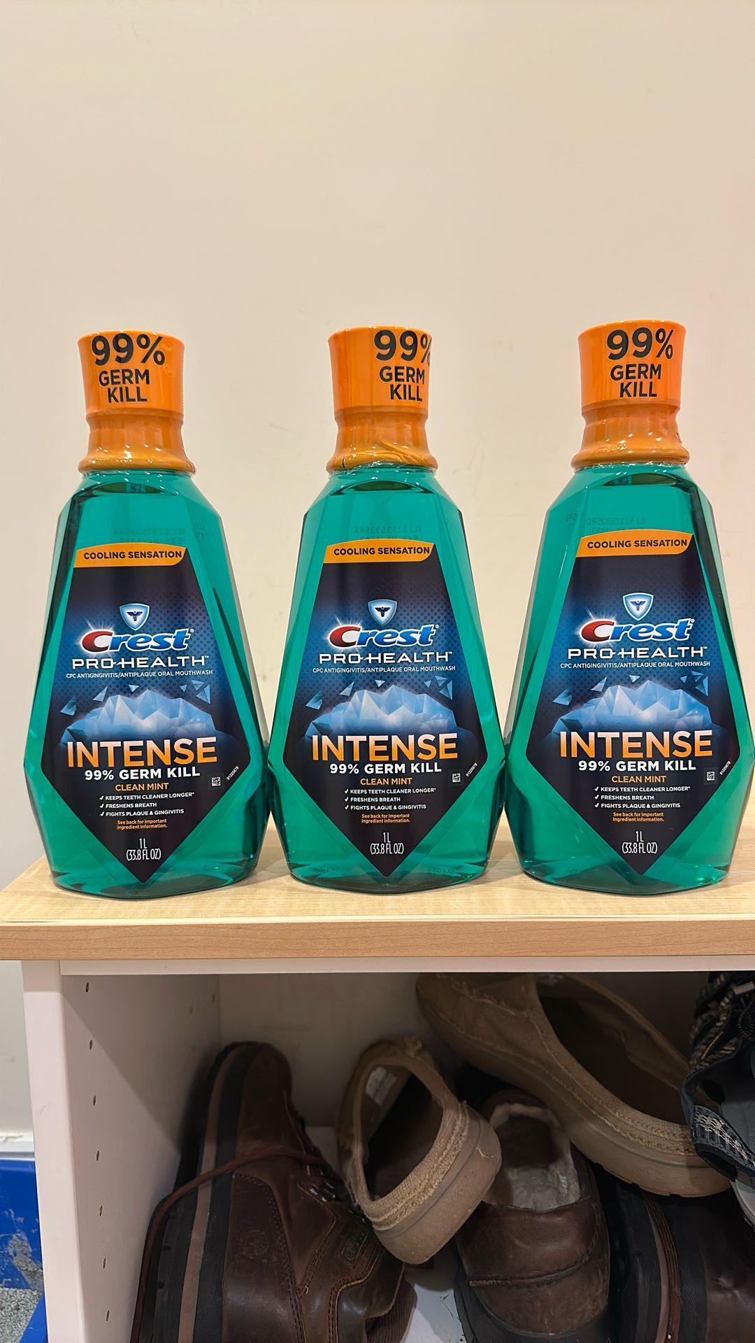 Crest mouthwash 1 liter: $4 each