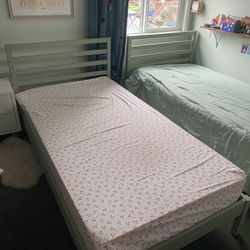 Two Twin Bed Frames And Mattresses 