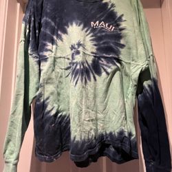 Maui blue & green tie dye pullover