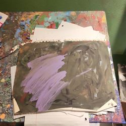 Abstract Art Sketchbook with Mixed Media Paintings