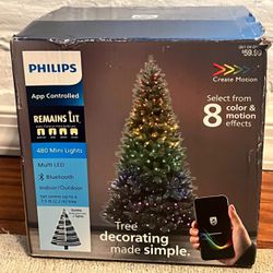 Philips 480ct LED App Controlled Christmas String Lights Multicolor Green Wire