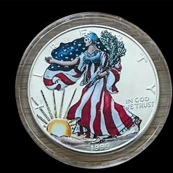 1999 Fine Silver 1 oz. Colorized Walking Liberty 