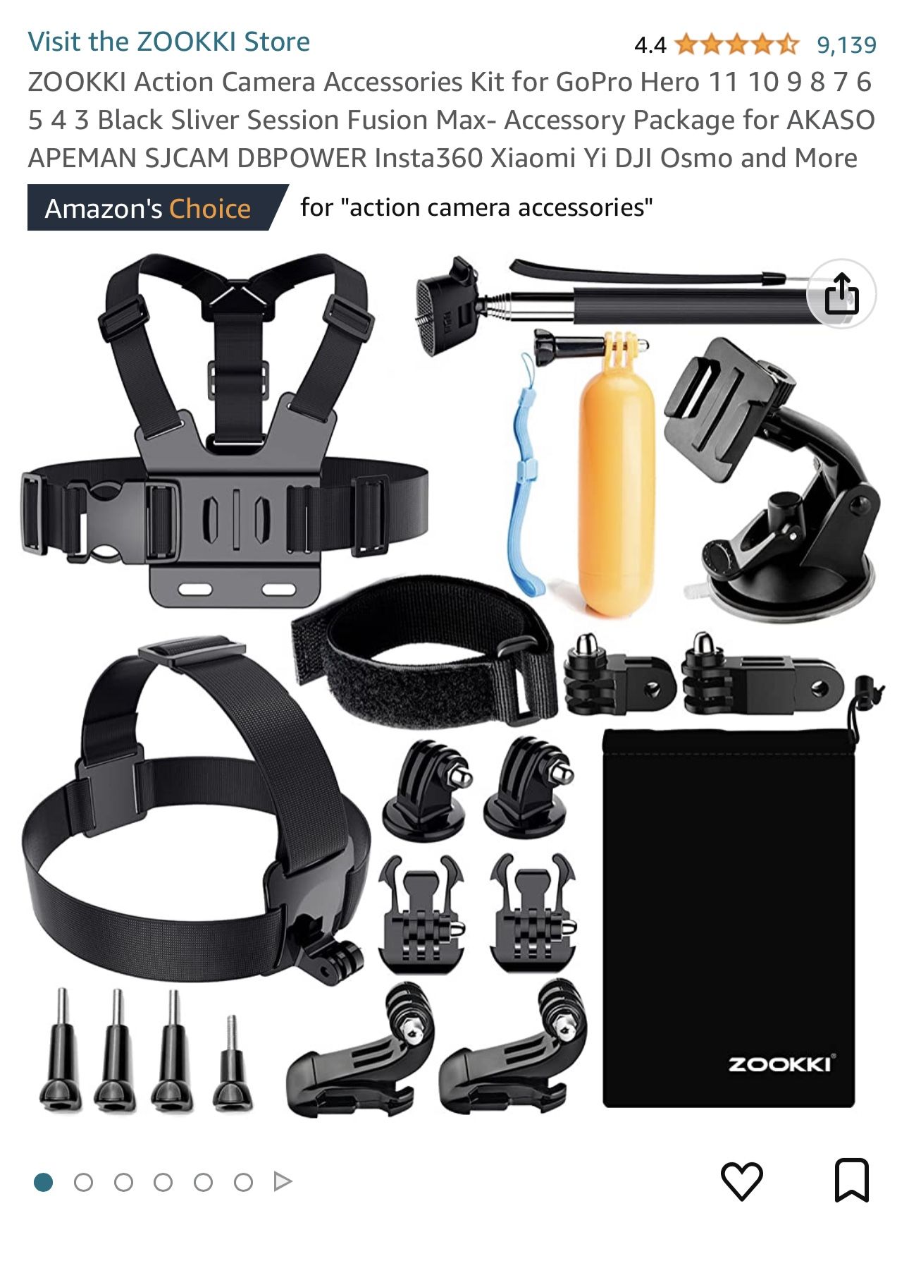 Action Camera Accessories Kit for GoPro Hero 11 10 9 8 7 6 5 4 3 