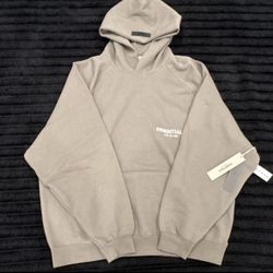 Essentials Fear of God Beige Fleece Hoodie L Men's Cotton Polyester Hooded Logo